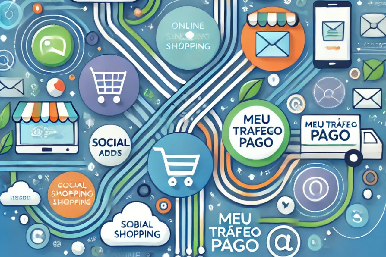 Uma imagem visualmente atraente e compartilhável que ilustra o conceito de marketing omnichannel