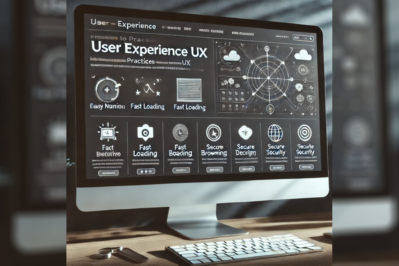 Uma tela de computador de alta resolução exibindo a página inicial de um site que segue as melhores práticas em experiência do usuário (UX)